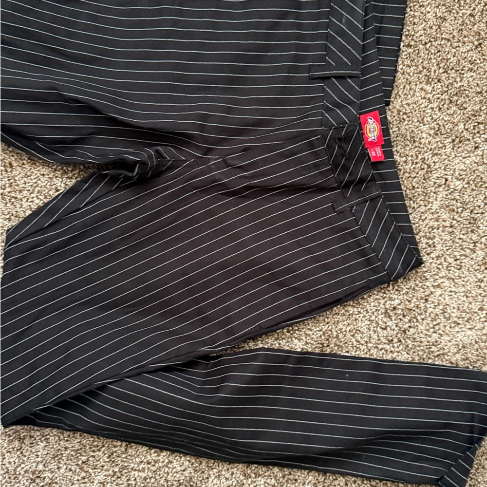 Dickies Black and White Striped Trousers